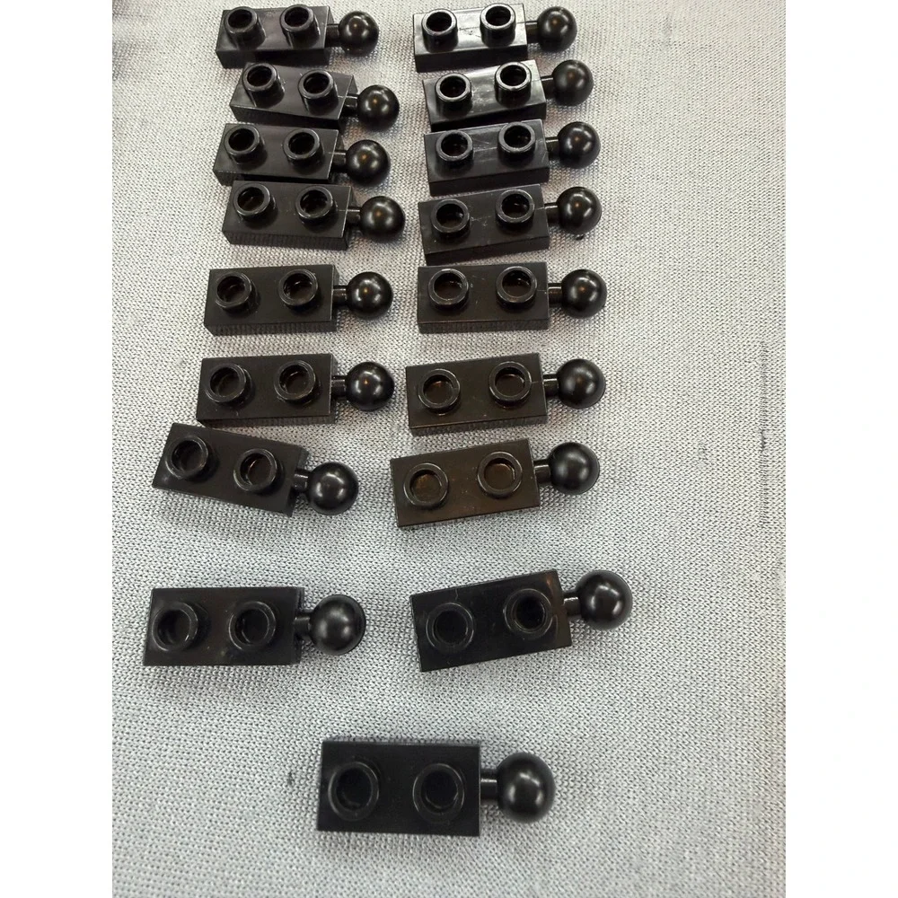 Lego 35 Black Ball and Socket Joint Connector Lot 1x2 Plate Modified MOC Parts - Picture 3 of 5